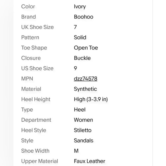 NEW NIB Boohoo Julia Two Part Glitter Sole Stiletto Heel Sandal, Nude - Picture 5 of 5